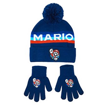 Boys 4-20 Super Mario Bros. 2 pc Hat & Gloves Set
