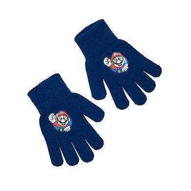 Boys 4-20 Super Mario Bros. 2-pc. Hat & Gloves Set