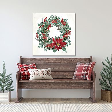 COURTSIDE MARKET Christmas Wreath Canvas Wall Art