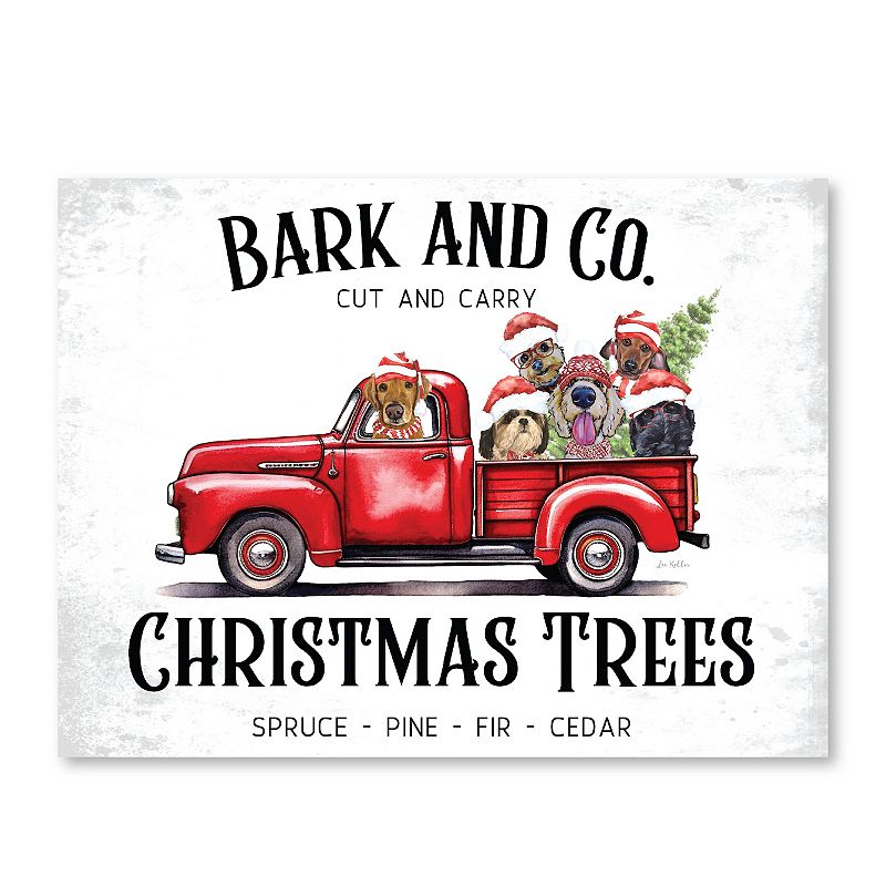 COURTSIDE MARKET Farm Fresh Christmas Trees 30-Inch x 30-Inch Canvas Wall Art, Multi Color