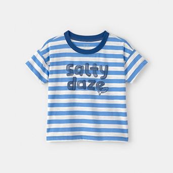 Toddler Boys Carter’s Striped Graphic Tee - 'Salty Daze'