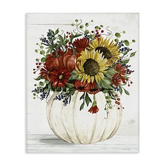 Stupell Home Decor Country Sunflower Pumpkin Bouquet Canvas Wall Art