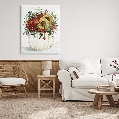 Stupell Home Decor Country Sunflower Pumpkin Bouquet Canvas Wall Art