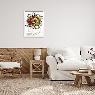 Stupell Home Decor Country Sunflower Pumpkin Bouquet Glicee Framed Wall Art