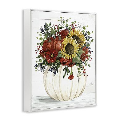 Stupell Home Decor Country Sunflower Pumpkin Bouquet Glicee Framed Wall Art