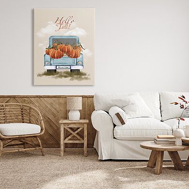 Stupell Home Decor Hello Fall Pumpkins Canvas Wall Art