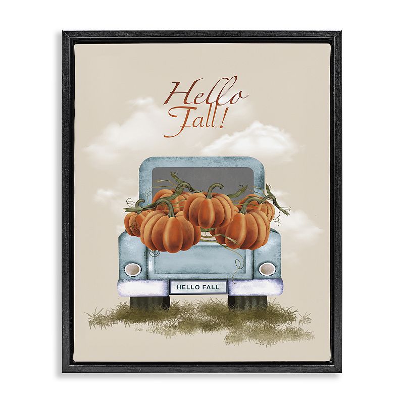 UPC 197081871787 product image for Stupell Home Decor Hello Fall Pumpkins Floating Framed Wall Art, Black Framed | upcitemdb.com