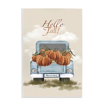 Stupell Home Decor Hello Fall Pumpkins Plaque Wall Art