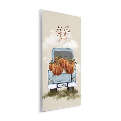 Stupell Home Decor Hello Fall Pumpkins Plaque Wall Art