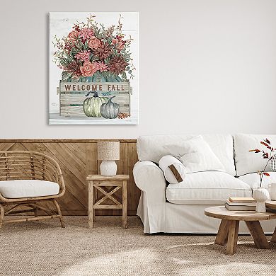 Stupell Home Decor Welcome Fall Floral Canvas Wall Art