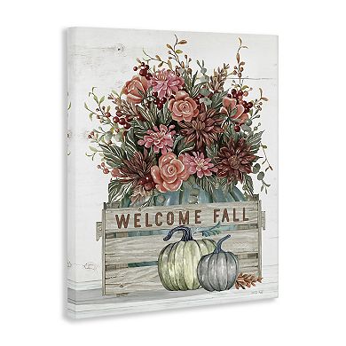 Stupell Home Decor Welcome Fall Floral Canvas Wall Art