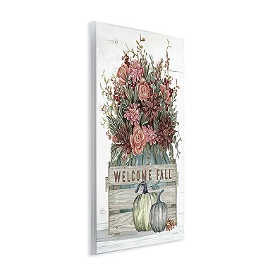 Stupell Home Decor Welcome Fall Floral Plaque Wall Art