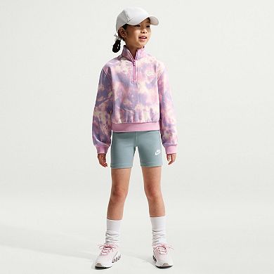Girls 7-16 Nike Club Fleece Long Sleeve Half Zip Top