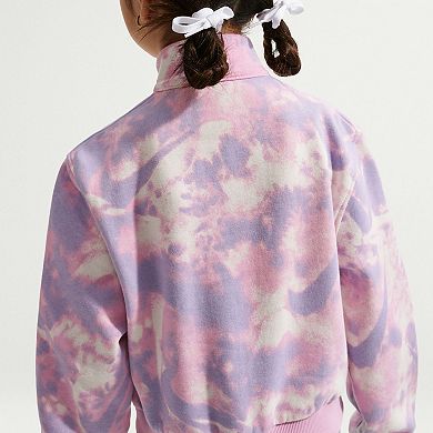 Girls 7-16 Nike Club Fleece Long Sleeve Half Zip Top