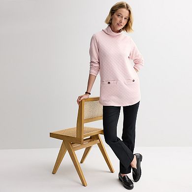 Women's Croft & Barrow® Pocket Mock Neck Tunic