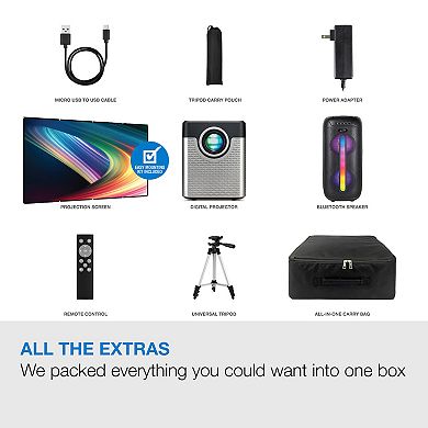 iLive Cinema Pop Up Movie Kit Projector Bundle