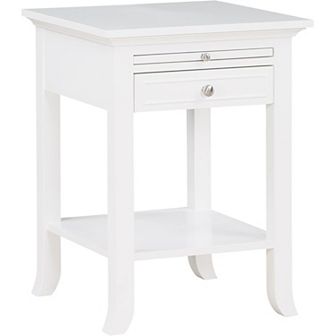 Convenience Concepts 1 Drawer End Table with Charging Station and Pull-Out Shelf