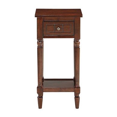 Convenience Concepts French Country Khloe 1 Drawer Accent Table with Shelf Espresso