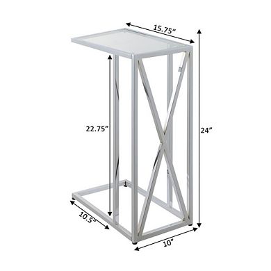 Convenience Concepts Oxford Chrome Glass C End Table