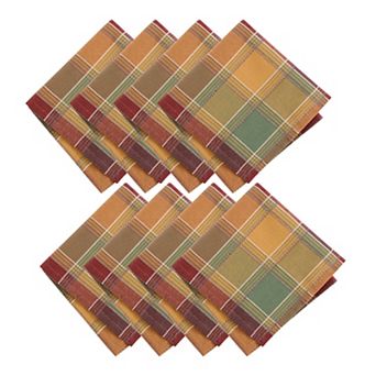 Autumn Acres Plaid Napkins, 17"x17", Set of 8