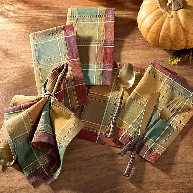 Autumn Acres Plaid Napkins, 17"x17", Set of 8