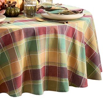 Autumn Acres Plaid Round/Oval Tablecloth