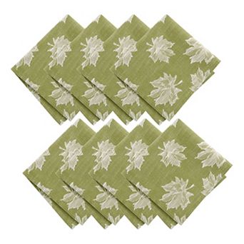 Falling Leaves Jacquard Napkins, 17"x17", Set of 8