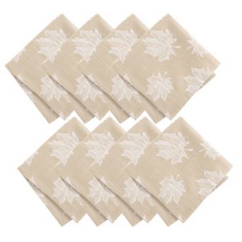 Falling Leaves Jacquard Napkins, 17"x17", Set of 8