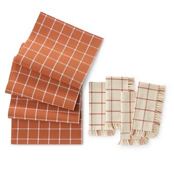 Harvest Windowpane Table Runner and 4 pc Napkin Value Set