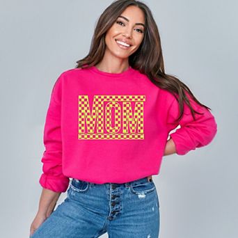 Simply Sage Market Mom Checkered Box Puff Print Sweatshirt