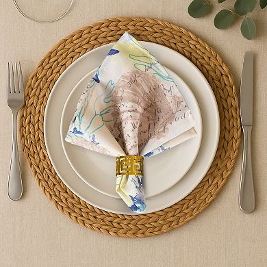 Elrene Home Fashions Seabiscuit Coastal Spring/Summer Cloth Napkins, Set of 4, 17"x17"