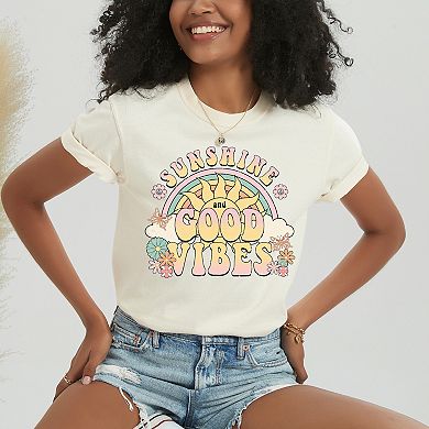 Good Vibes Summer - Women's Garment Dyed Graphic T-Shirt