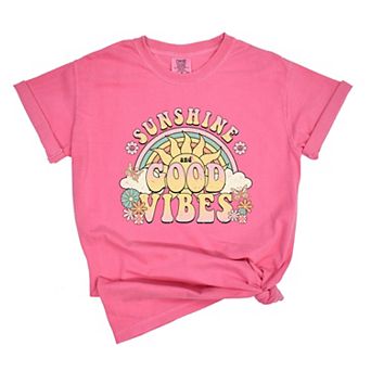 Good Vibes Summer - Women's Garment Dyed Graphic T-Shirt