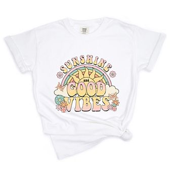 Good Vibes Summer - Women's Garment Dyed Graphic T-Shirt