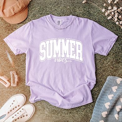 Simply Sage Market Varsity Summer Vibes Cursive Garment Dyed Tee