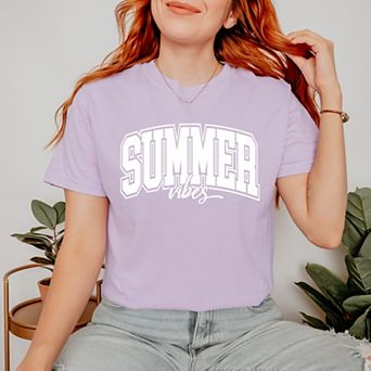 Simply Sage Market Varsity Summer Vibes Cursive Garment Dyed Tee