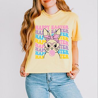 Simply Sage Market Groovy Easter Bunny Boxy Crop Top