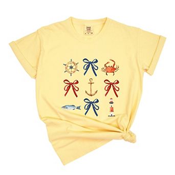 Coquette Nautical Collage - Womens Garment Dyed Tee