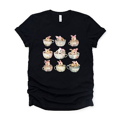 Simply Sage Market Teacup Bunnies Coquette Short Sleeve Tee
