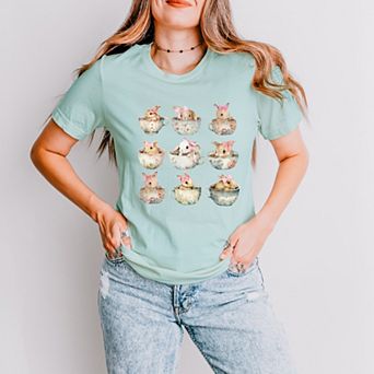 Simply Sage Market Teacup Bunnies Coquette Short Sleeve Tee