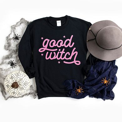 Simply Sage Market Good Witch Glitter Print Sweatshirt