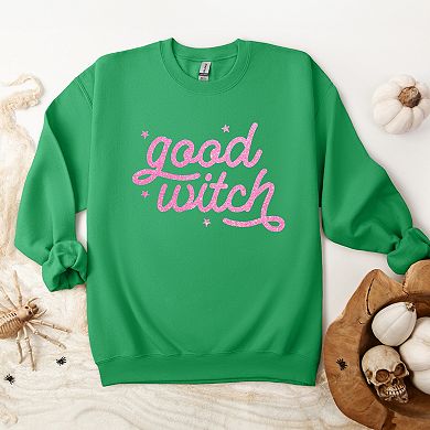 Simply Sage Market Good Witch Glitter Print Sweatshirt