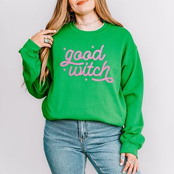 Simply Sage Market Good Witch Glitter Print Sweatshirt