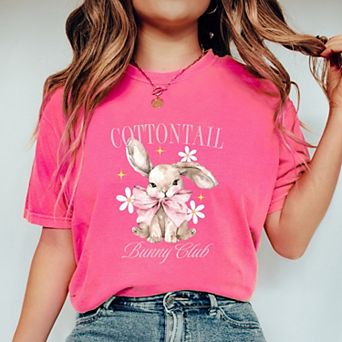 Simply Sage Market Coquette Cottontail Bunny Club Garment Dyed Tee