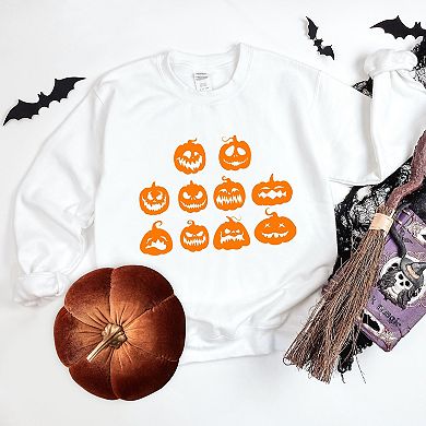 Simply Sage Market Halloween Pumpkin Faces Sweatshirt