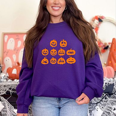 Simply Sage Market Halloween Pumpkin Faces Sweatshirt