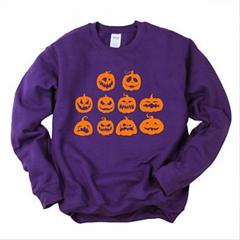Simply Sage Market Halloween Pumpkin Faces Sweatshirt