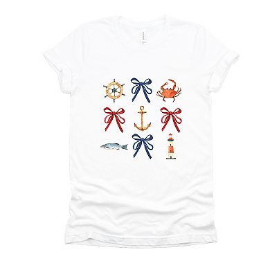 Coquette Nautical Collage - Womens Short Sleeve Tee