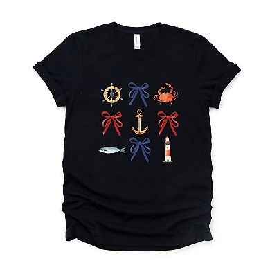 Coquette Nautical Collage - Womens Short Sleeve Tee