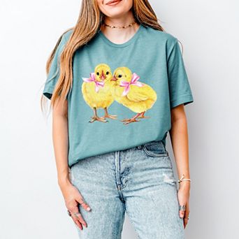 Simply Sage Market Coquette Yellow Chicks Short Sleeve Tee